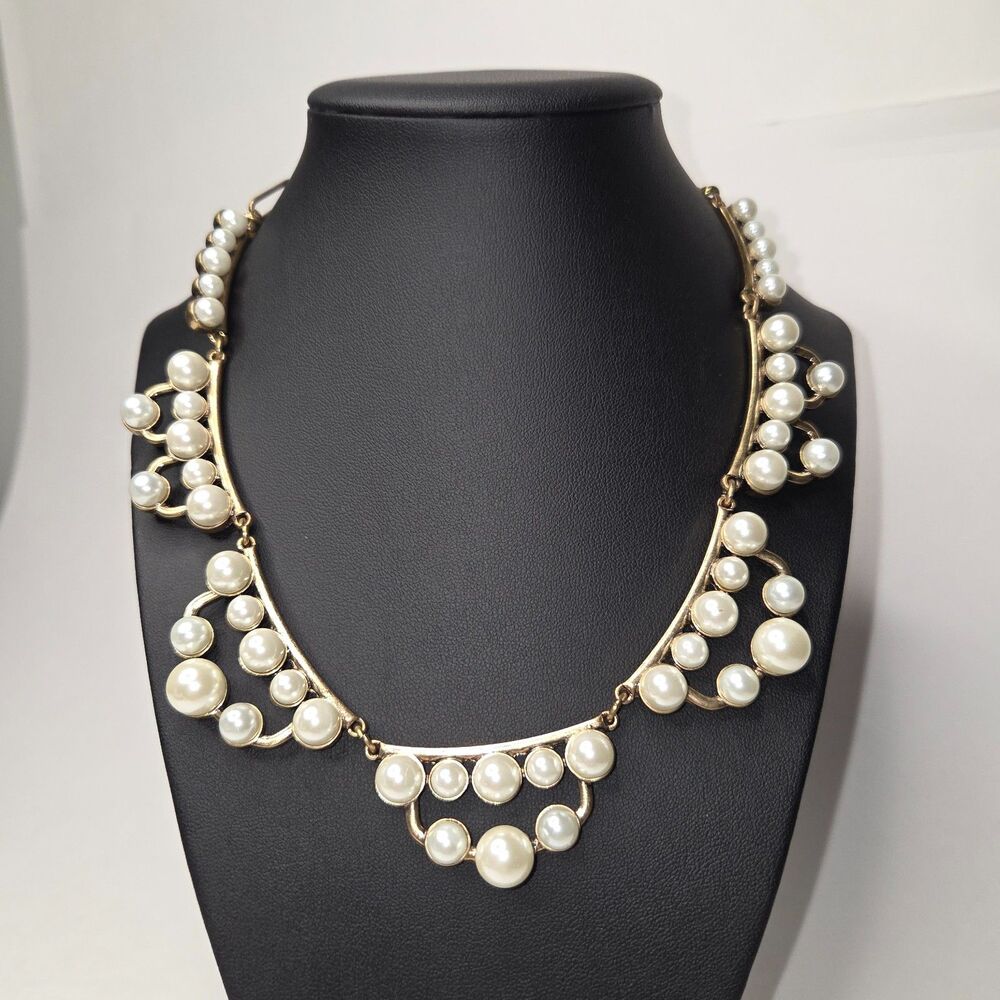 Pearl Collar Bib Style Necklace
